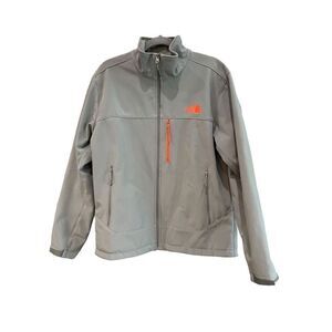 The North Face Mens Gray Pockets Full Zip Windbreaker Jacket Size Large